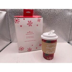 Hallmark Ornaments Coffee Cup With‎ Caffeine Anything Is Possible